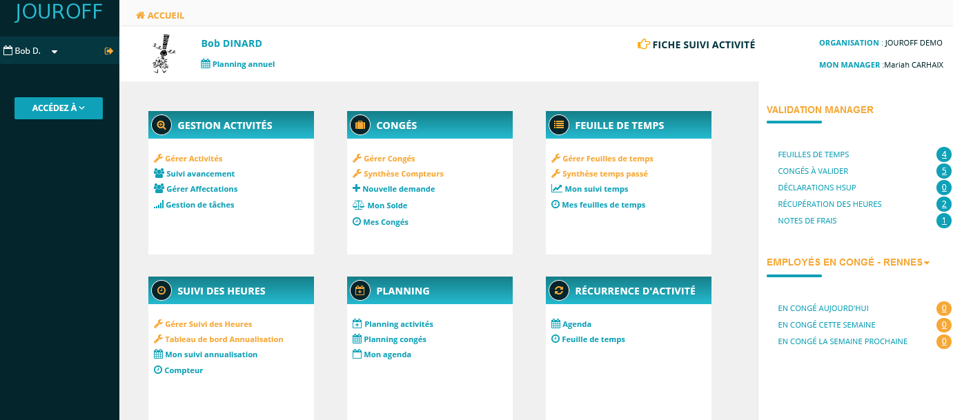 Planification du personnel et suivi des activits